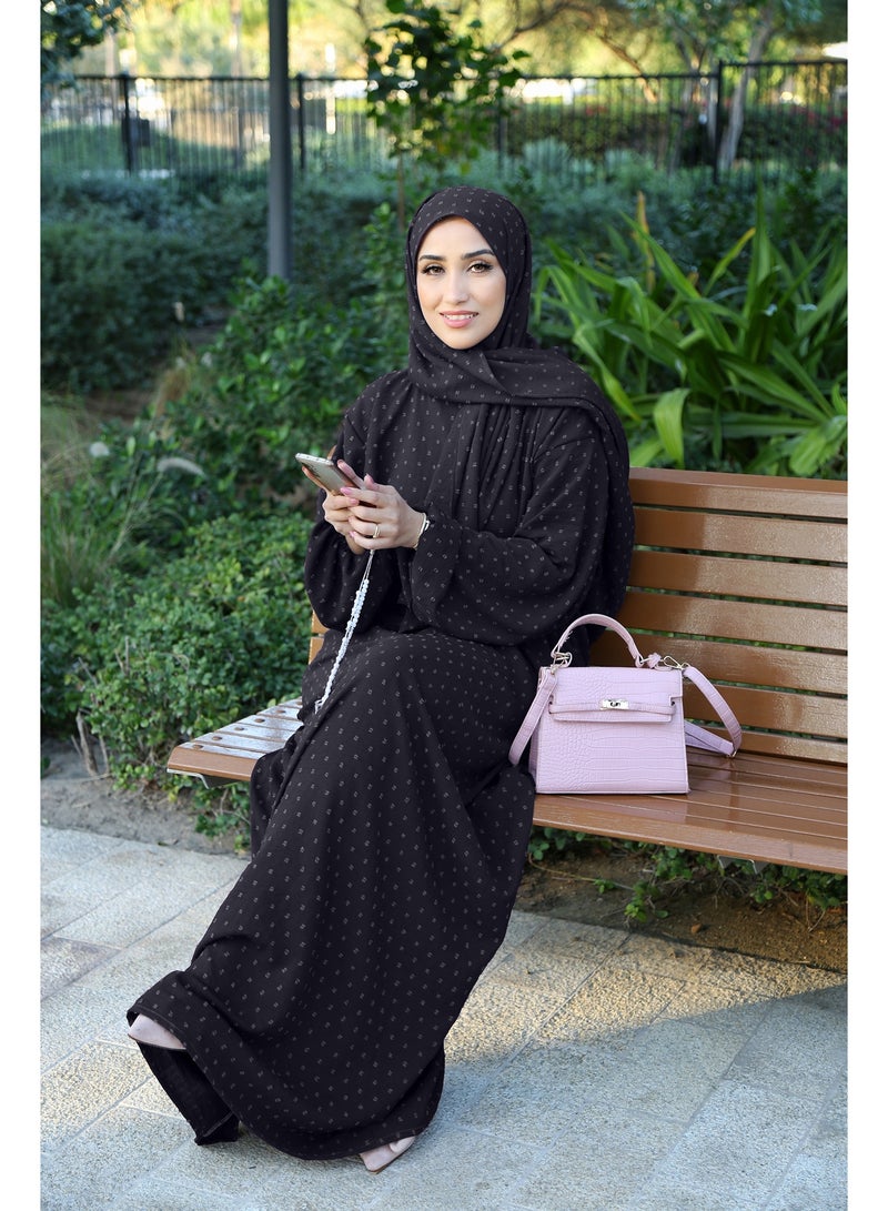 Lamora Prayer Dress for Women One-Piece | Islamic Full Prayer Outfit with Long Sleeves & Attached Scarf | Cotton Soft Breathable Jilbab Abaya | Namaz & Salah Wear | Umrah Essential | Available in Light Colors & Different Multicolor Designs - Image 4